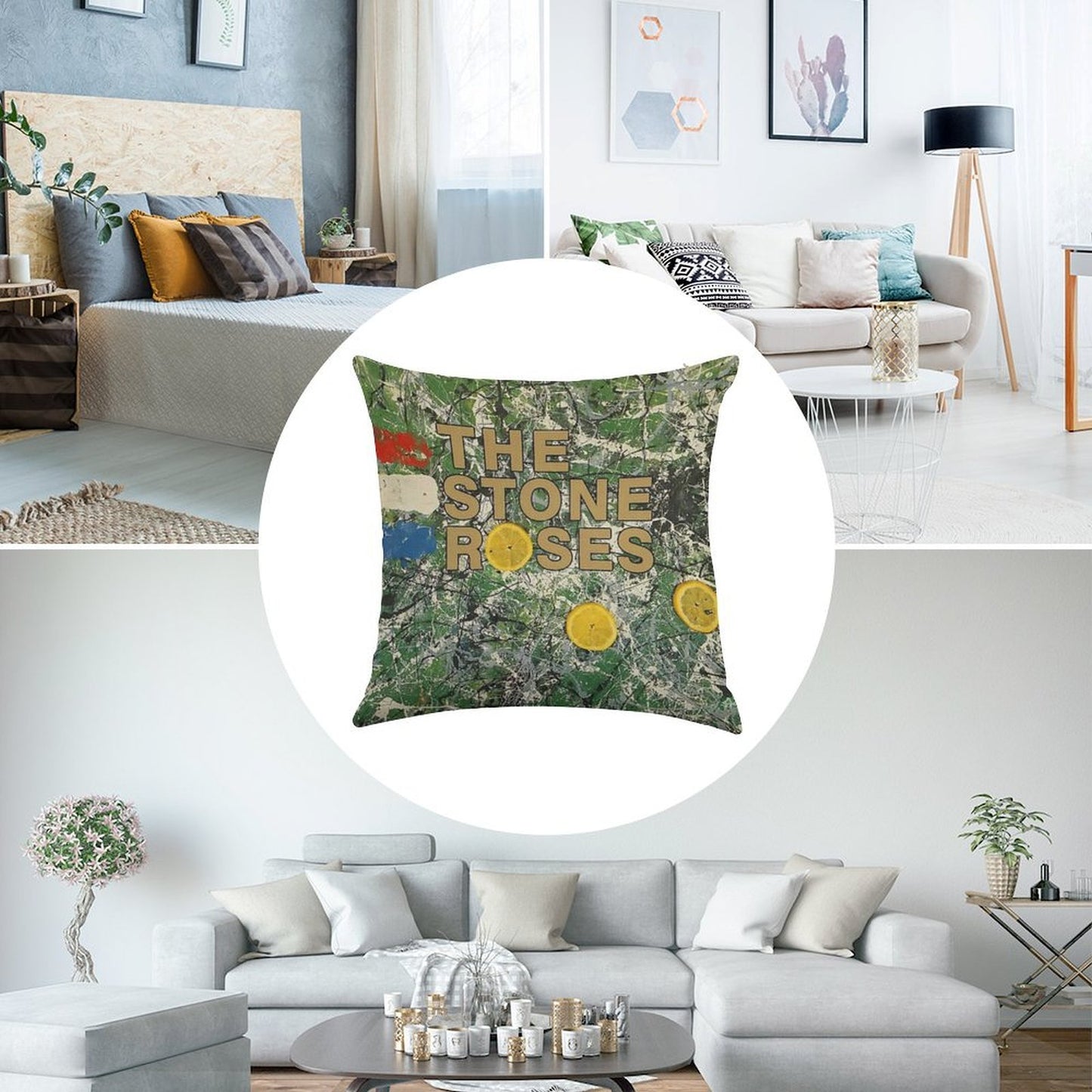 The Three Yellow Linen Throw Pillow Cover