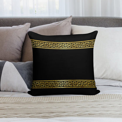 Greek Geometric Pattern Soft Reinforced Edging Throw Pillow