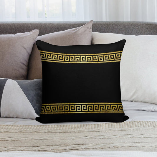 Greek Geometric Pattern Soft Reinforced Edging Throw Pillow