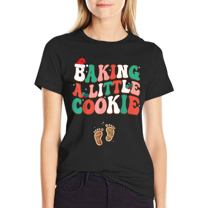 Baking A Little Cookie Cute Christmas Pregnancy Announcement  Eco-friendly Material T-Shirt