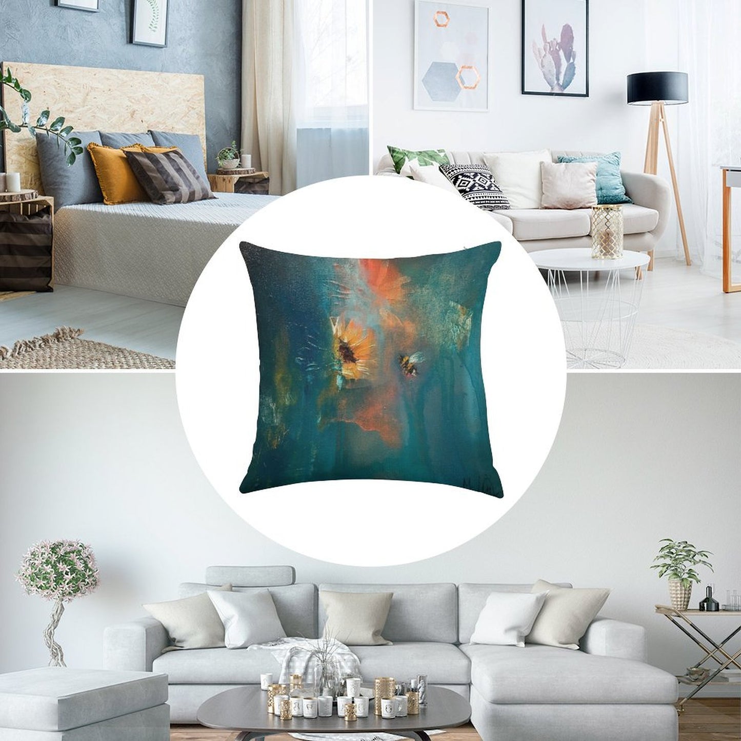 Underglow Linen Throw Pillow Cover