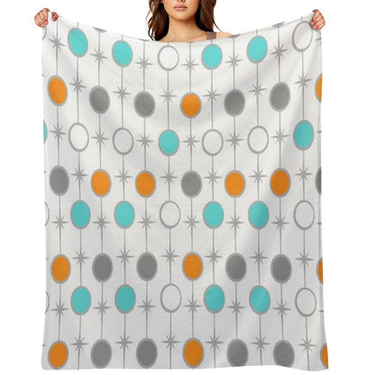 Retro Dots And Starbursts Throw Blanket