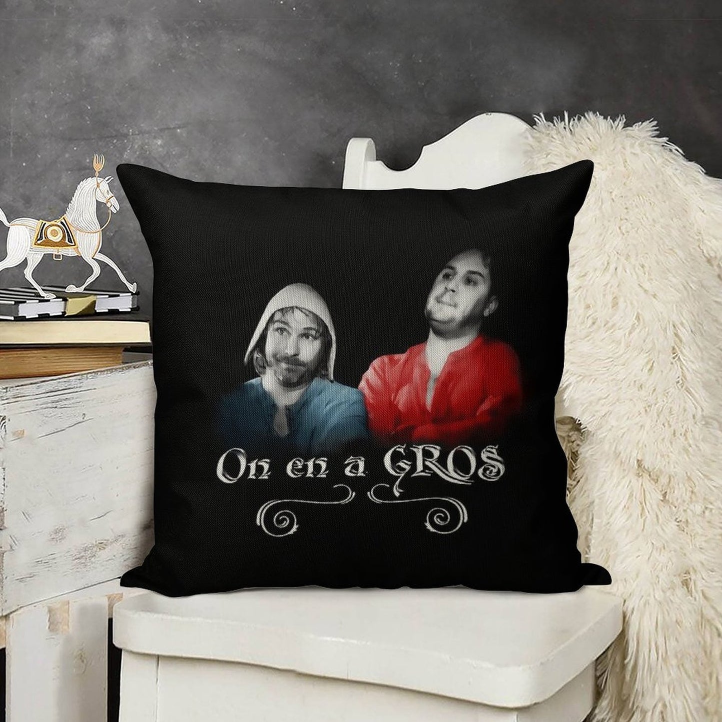 We Have GROS - Karadoc And Perceval Linen Throw Pillow Cover