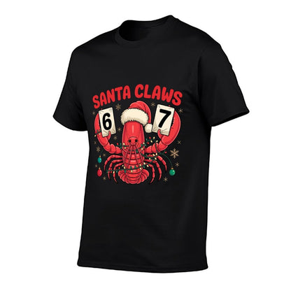 Santa Claws Funny Lobster Christmas Lights in 67 Meme Squad  Graphic-printed T-Shirt