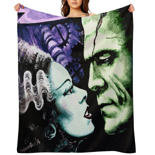 Bride & Frankie Monsters in Love Throw Blanket
