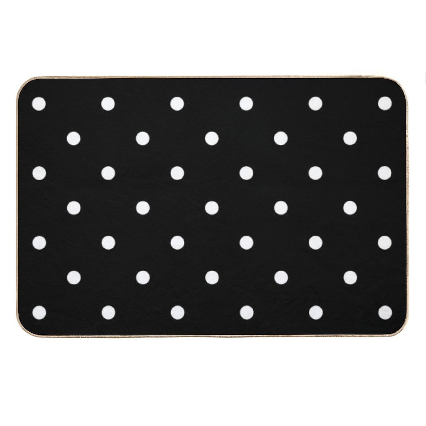 Polka Dots - Black And White Bath Mat