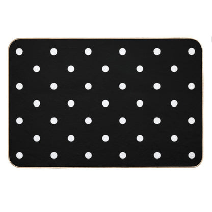 Polka Dots - Black And White Bath Mat