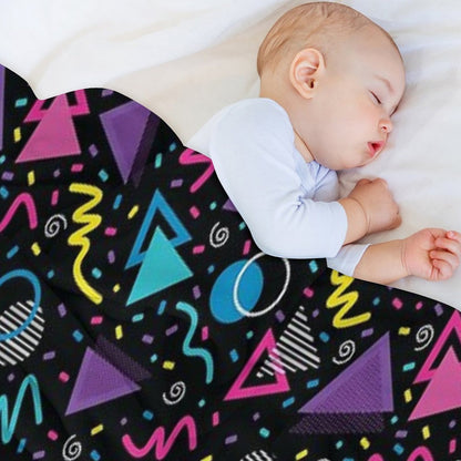 Neon Retro 90S Sprinkle Pattern Throw Blanket