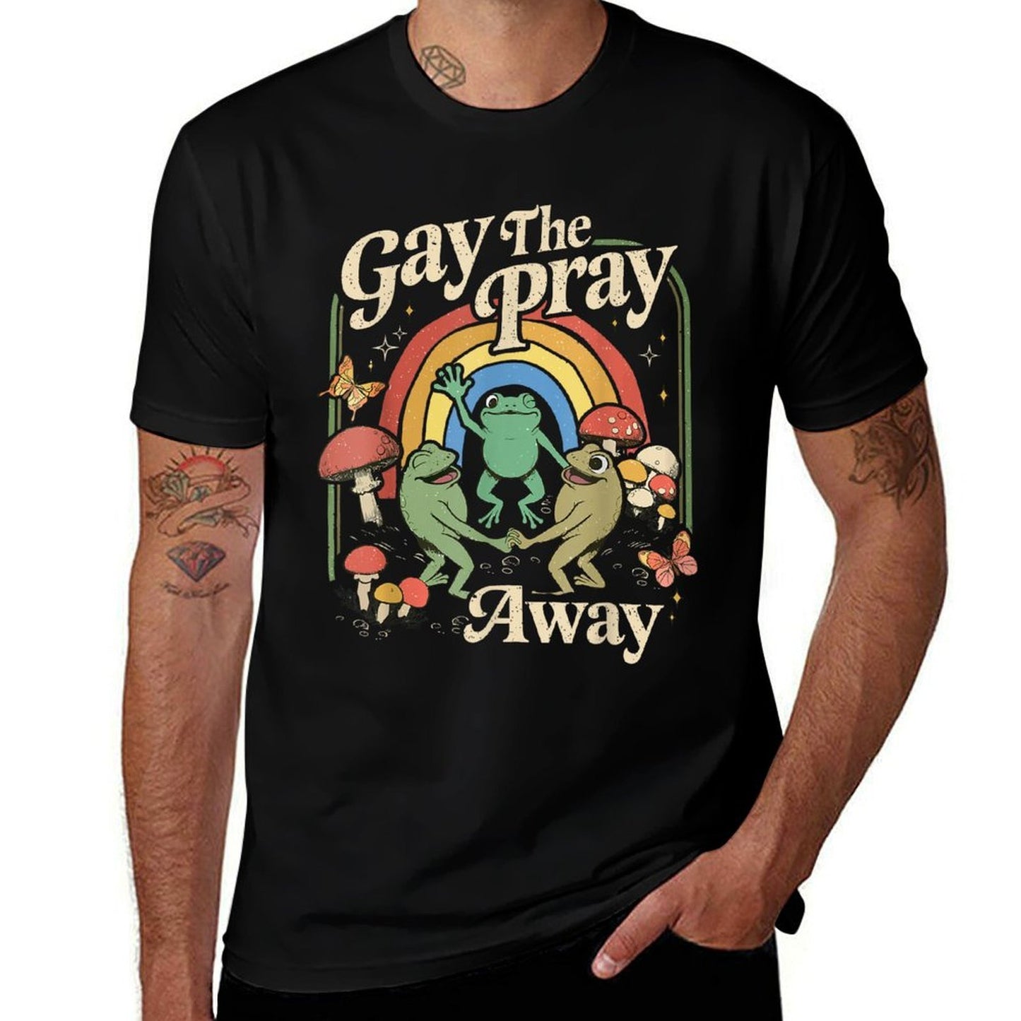Gay The Pray Away Rainbow Funny Meme Frogs LGBT Pride LGBTQ  Soft T-Shirt