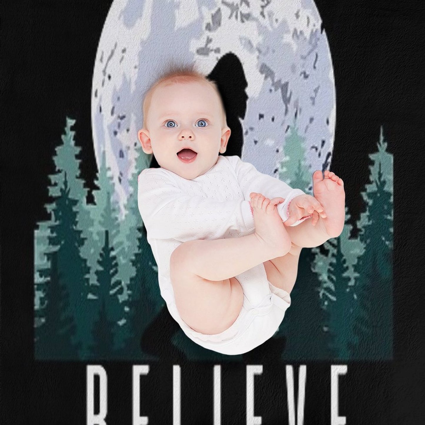 Bigfoot Believe  Sasquatch Throw Blanket