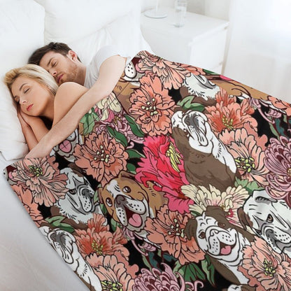 Because English Bulldog Throw Blanket
