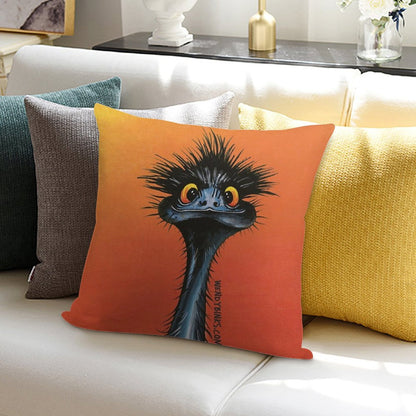 Stunned Emu with Sunset Soft Durable Construction Throw Pillow