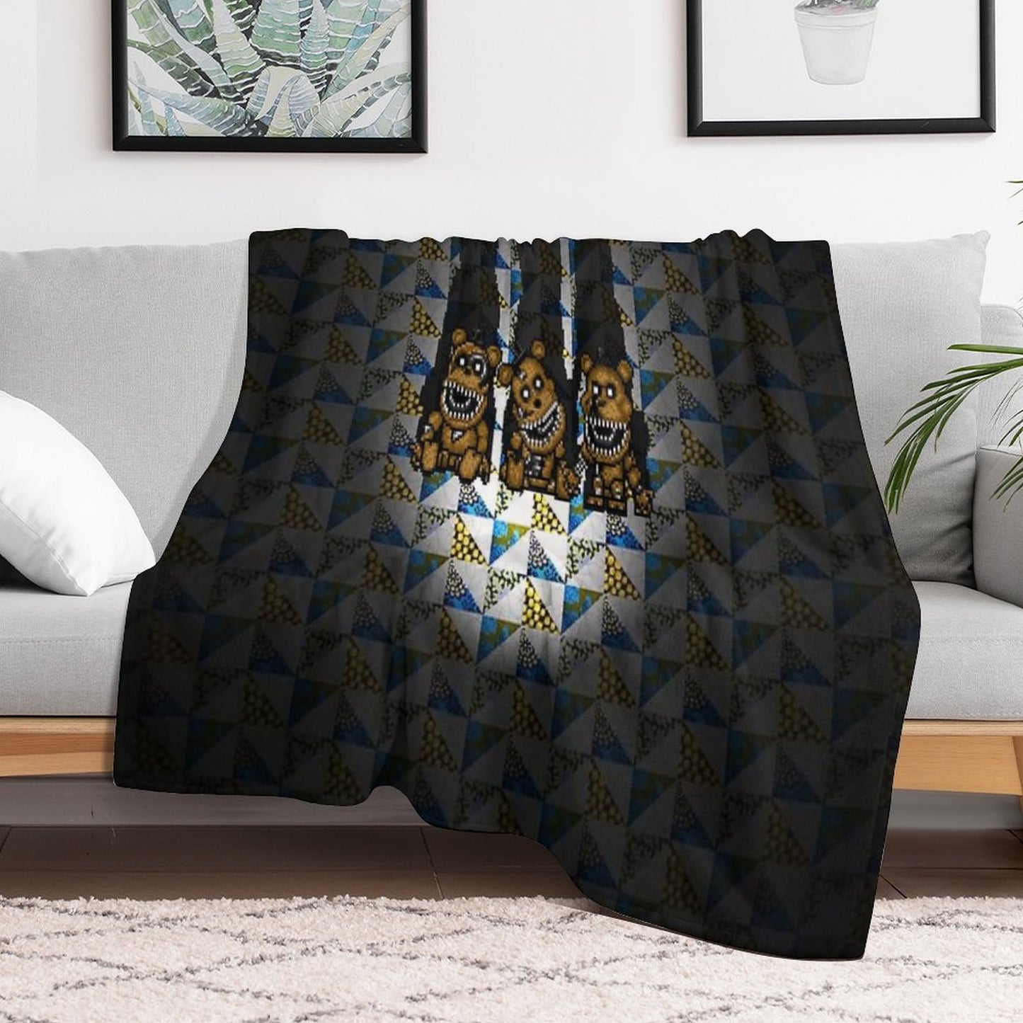 Five Nights at Freddys 4 - Mini Freddy's - Pixel Art Throw Blanket