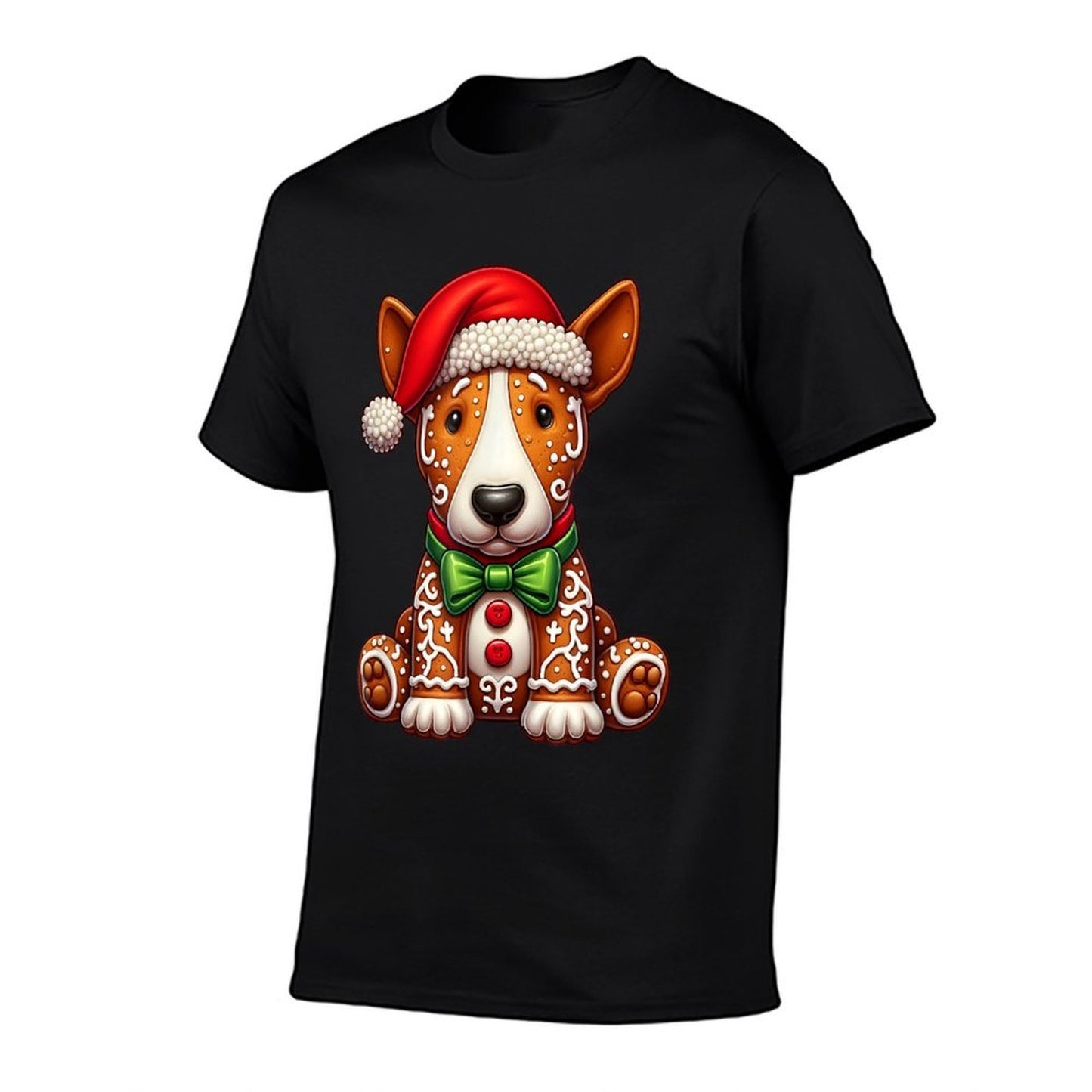 Gingerbread Man Bull Terrier Dog Christmas Womens Mens Kids Comfortable T-Shirt