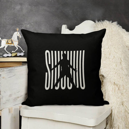 Siuuu CR7, Cristiano Ronaldo Funny Linen Throw Pillow Cover