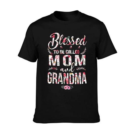 Blessed To Be Called Mom And Grandma Floral Mother&#39;s Day T-Shirt