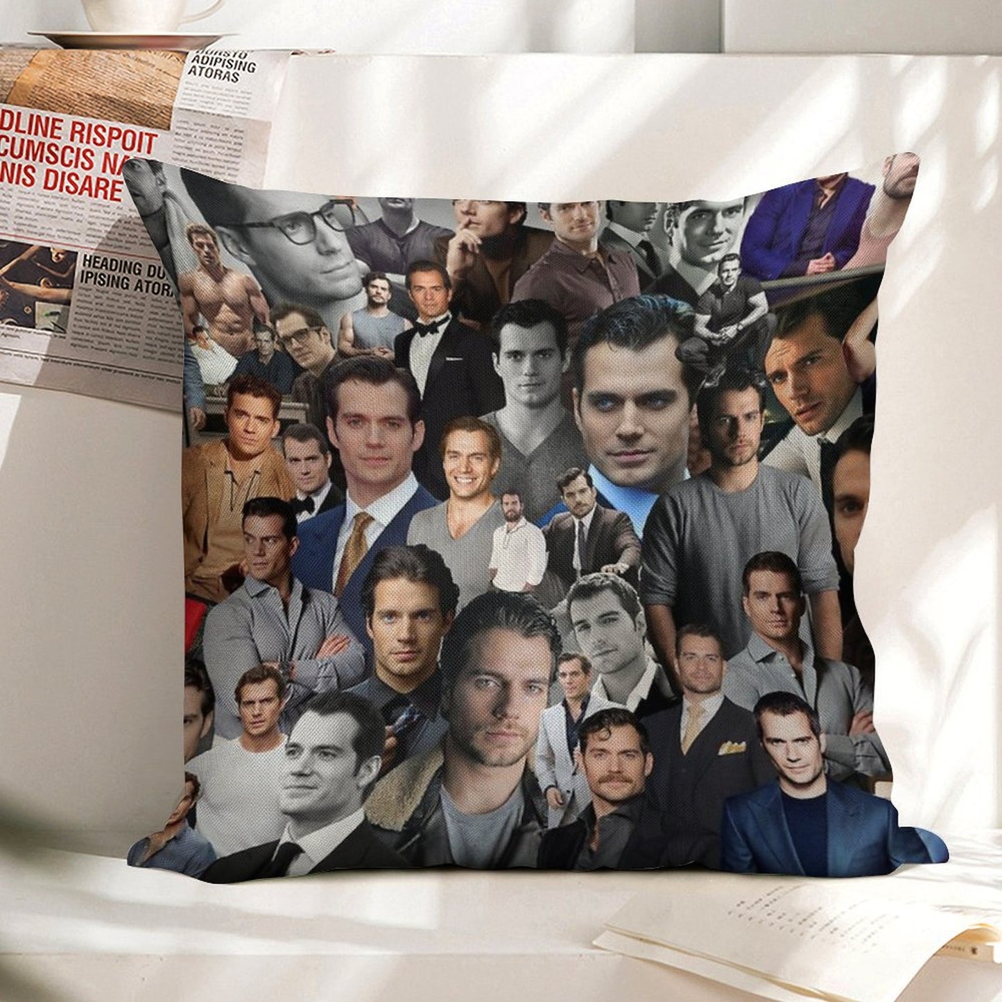 Henry Cavill Linen Throw Pillow Cover