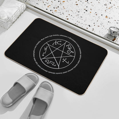 Devil's Trap with Exorcism Scripture Supernatural Quote Bath Mat