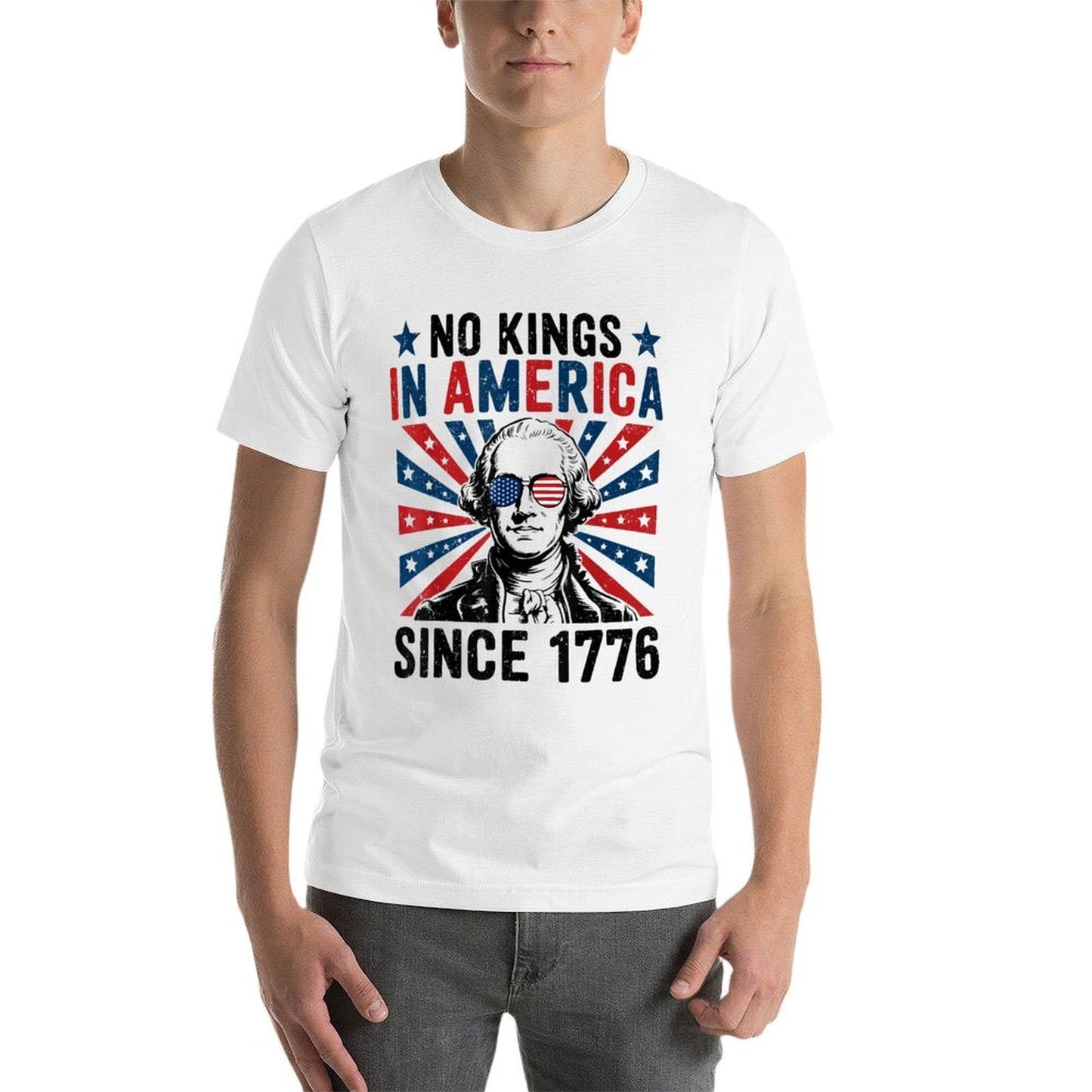 No Kings In America Since 1776 Vintage Patriotic USA  Easy-care T-Shirt