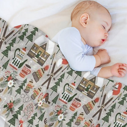 Cozy Cabin  Light Grey Throw Blanket