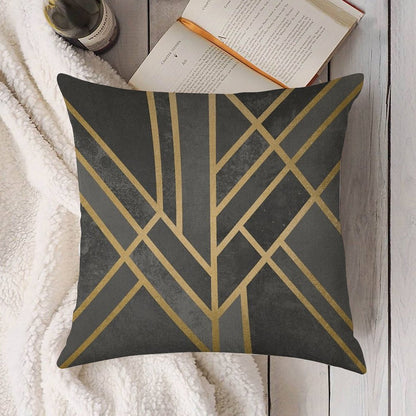 Art Deco Geometry 1 Linen Throw Pillow Cover