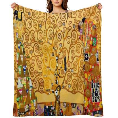 Gustav Klimt - Tree of Life Throw Blanket