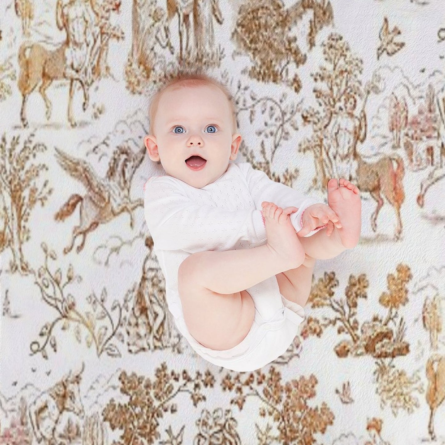 Greek Mythology Toile with Centaurs, Minotaurs And Pegasus Throw Blanket