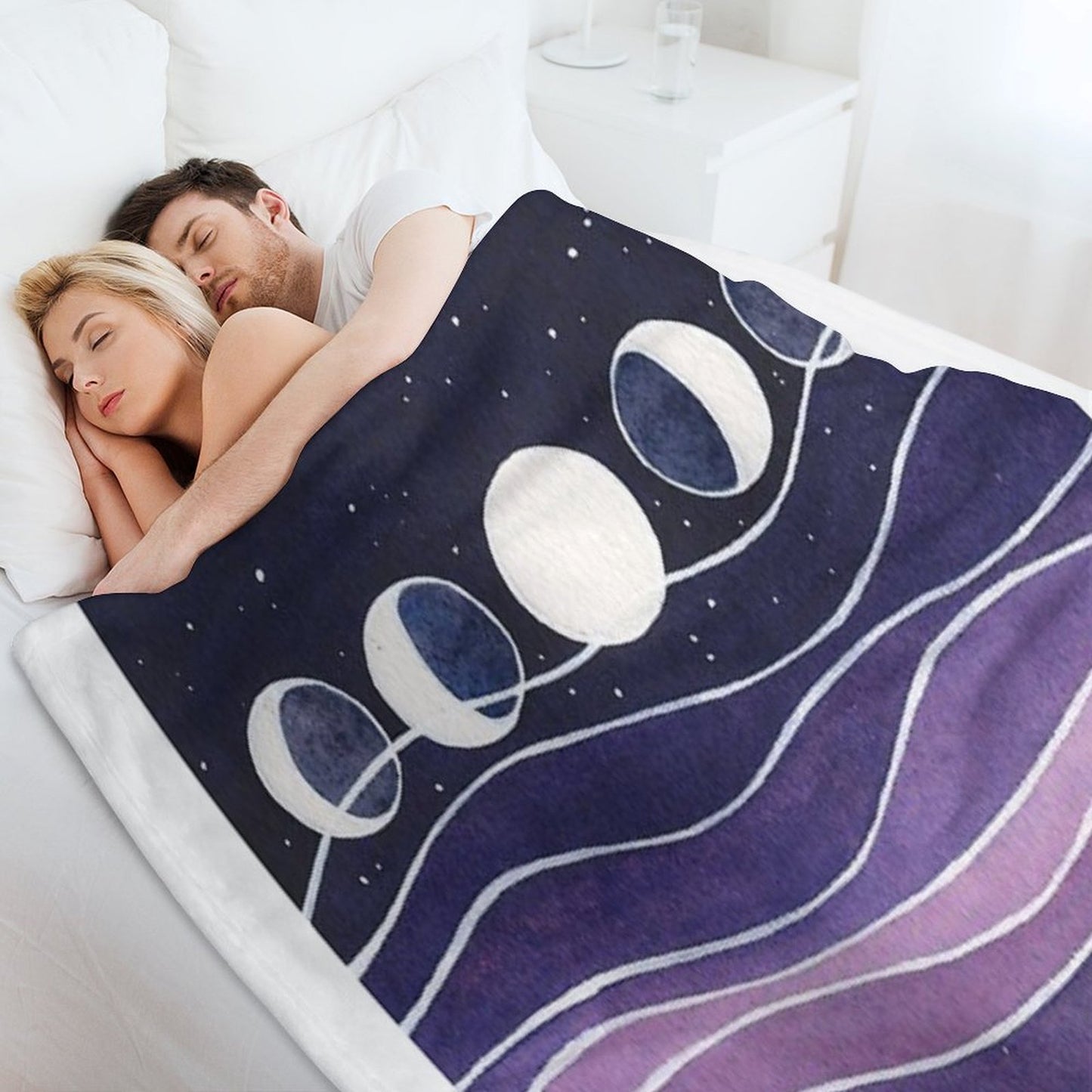 Purple Mountains And Moon Throw Blanket