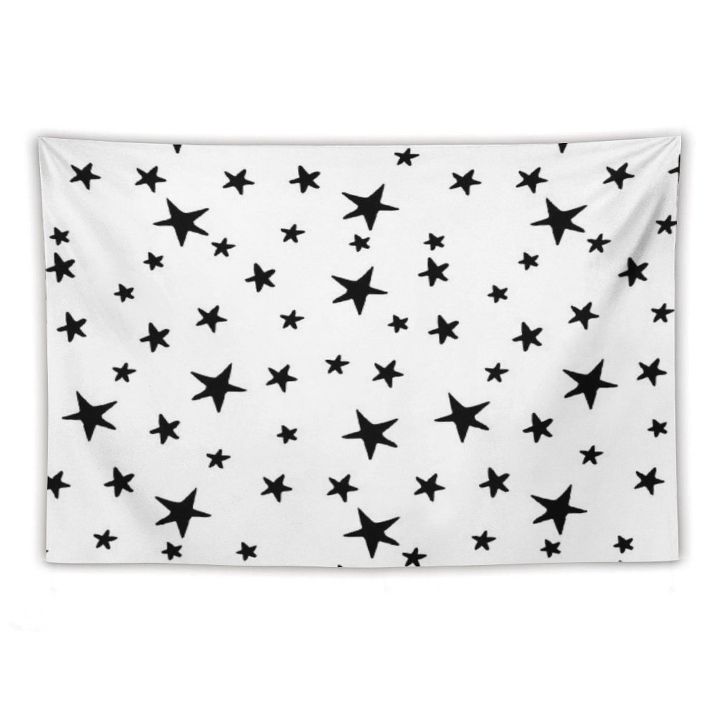 Stars - Black on White Tapestry