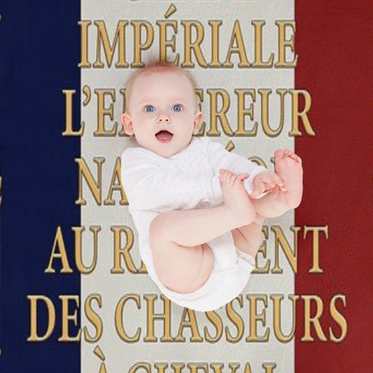 Napoleonic French Flag of The Chasseurs A Cheval De La Garde Throw Blanket
