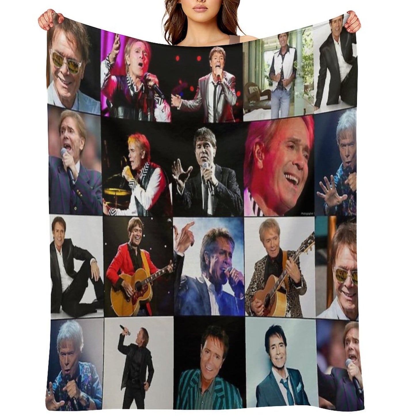 Cliff Richard Photo Collage Throw Blanket
