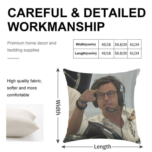 Toto Pointing at Camera Linen Throw Pillow Cover