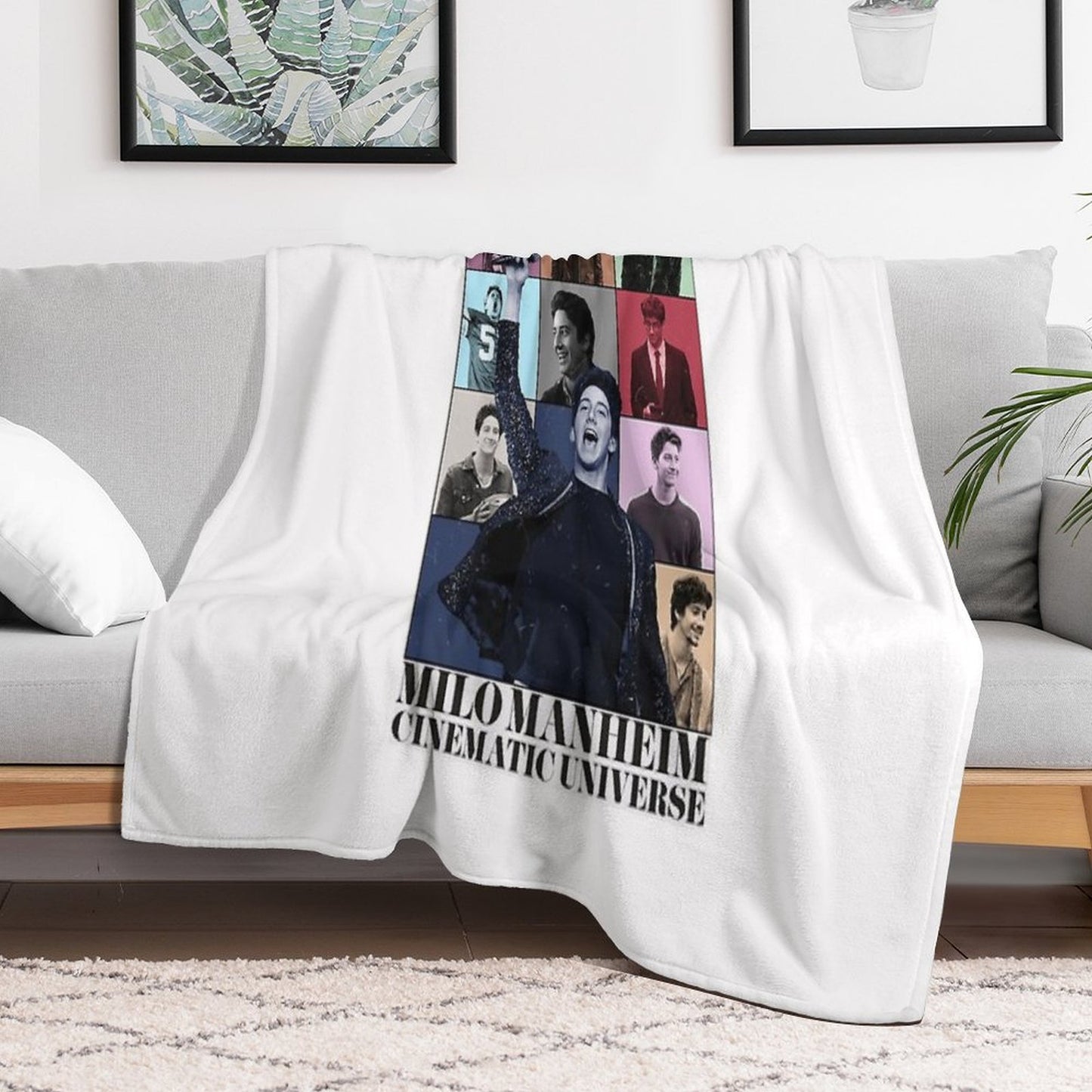 Milo Manheim Cinematic Universe (Eras Tour Style) Throw Blanket