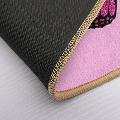 Pink Glitter Butterfly Bath Mat