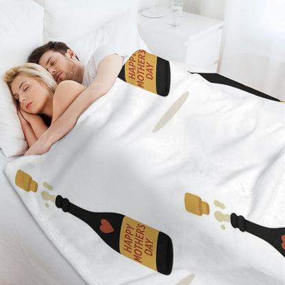 Simple Mom Cheers Symbol, Modern Mother's Day Wishes Throw Blanket