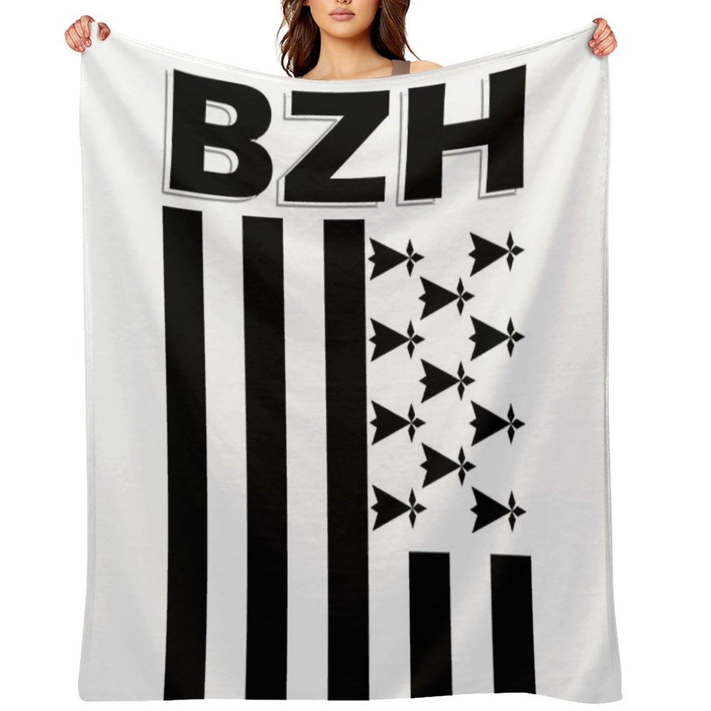 BZH - Breizh - Bretagne - Brittany France Throw Blanket