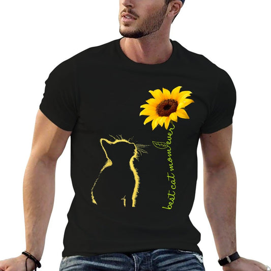 Best Cat Mom Ever Sunflower Mother&#39;s Day for Cat Lover T-Shirt