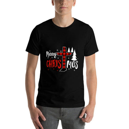 Merry Christmas Christians Buffalo Plaid  Quick-drying T-Shirt
