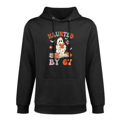 Haunted by 67 Funny Boo Ghost Teacher 6 7 Halloween Costume Casual Wear Hoodie