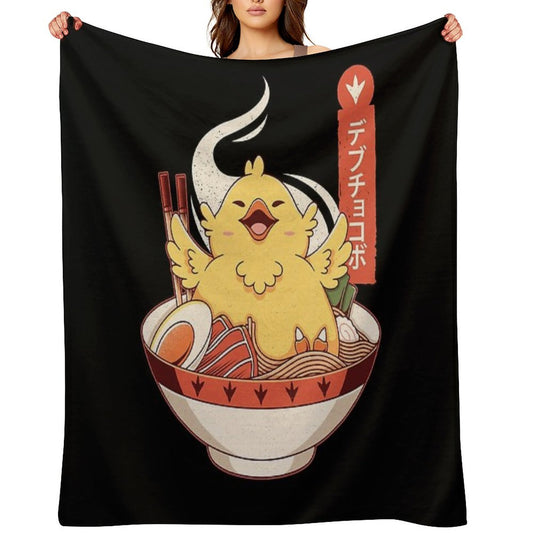 Fat Chocobo Ramen Throw Blanket