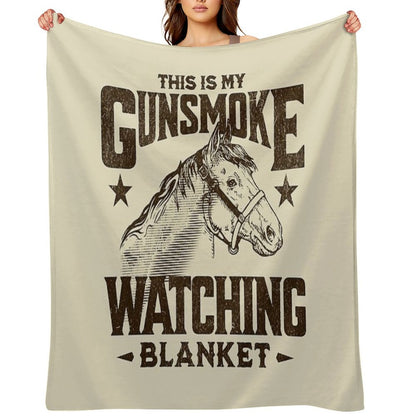 This Is My GUNSMOKE Watching Blanket  Funny Retro TV Throw Blanket Throw Blanket