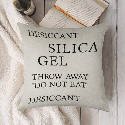 Silica Gel Desiccant Do No Eat (correct) Linen Throw Pillow Cover