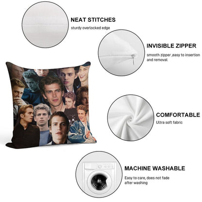 Hayden Christensen Hot Collage Soft Anti-Pilling Throw Pillow