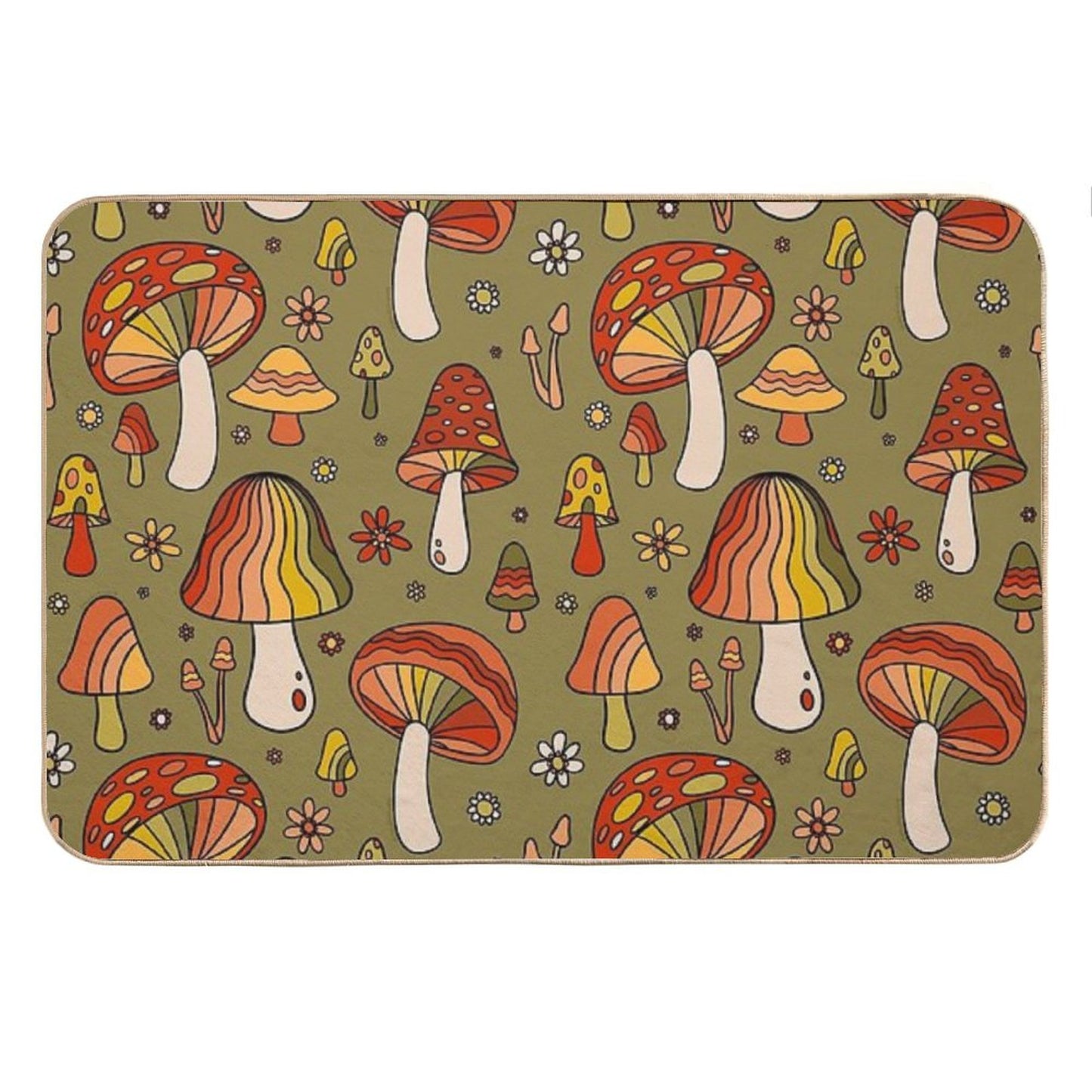Mushroom Print Bath Mat