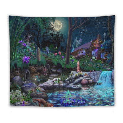 The PsyCabin - Trippy Psychedelic Visionary Garden Tapestry
