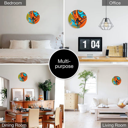 Vivid Modern Southwest Hipster Turquoise Orange Swirls Wall Clock