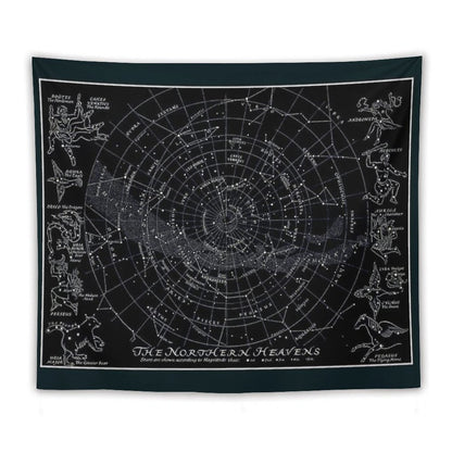 THE NORTHERN HEAVENS  Vintage Star Map Print Tapestry
