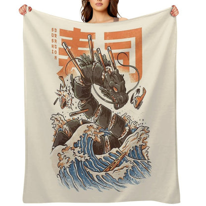 Great Sushi Dragon Throw Blanket