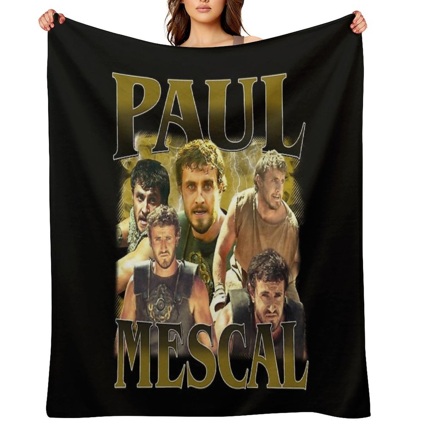 Retro Paul Mescal Throw Blanket