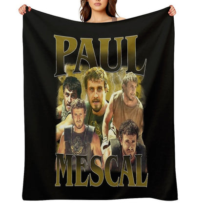 Retro Paul Mescal Throw Blanket